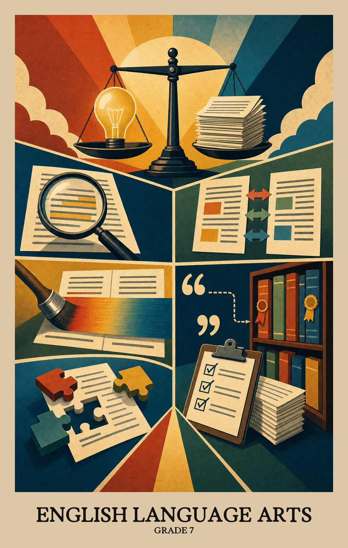 Illustration of what students learn in Grade 7 English Language Arts