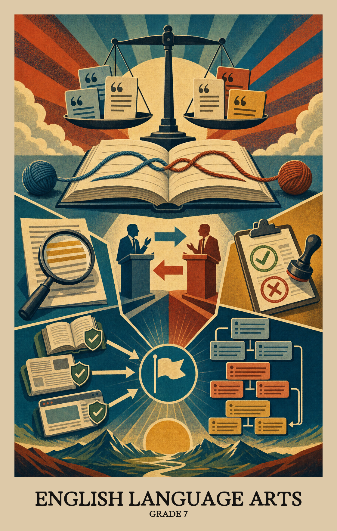 Illustration of what students learn in Grade 7 English Language Arts